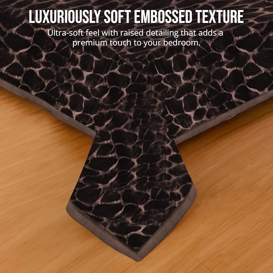 Cloth Fusion Floral Embossed Mink Blanket Single Bed for Winter,Soft Kambal for Comfort & Warmth